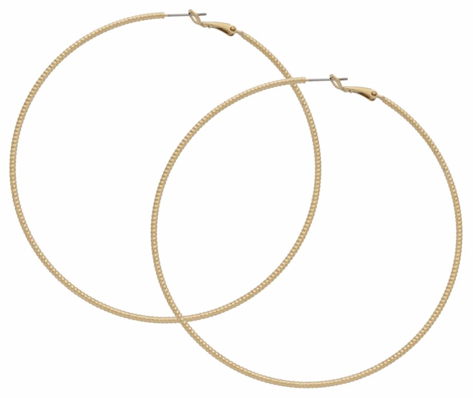 HE-162 | Jumbo Beaded Edge Hoop Earrings