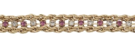 LB-103 | Rope Crystal Bracelet Pink