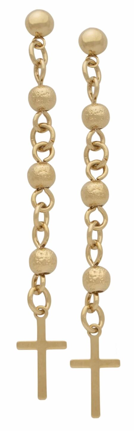 LE-126 | Ladies Earrings Dangling Beads with Cross - DISCONTINUED