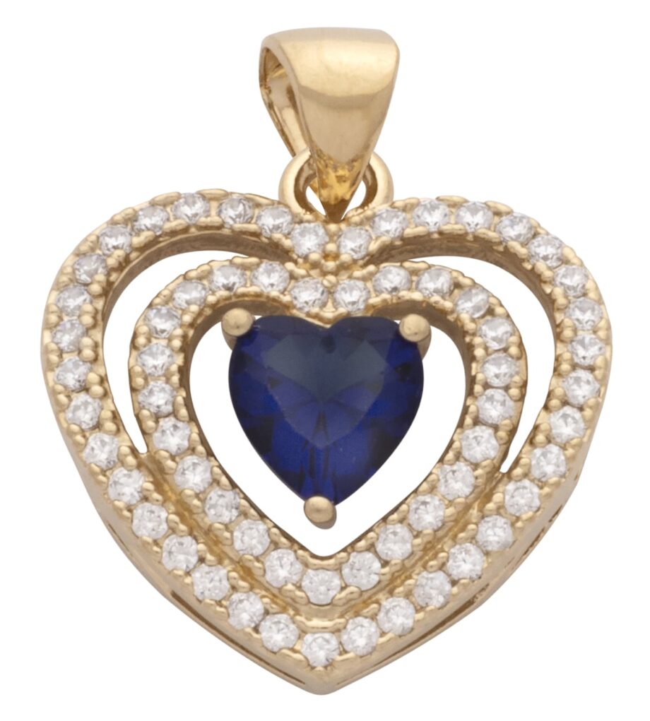 CZP-393 | CZ & Sapphire Heart