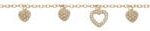 TB-116 | Tennis Bracelet CZ Dangling Hearts - Image 2