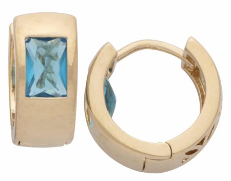 CZE-303 | Blue Topaz/CZ Hoop Earring