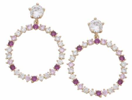 CZP-315 | CZ Dangle Hoop Earrings