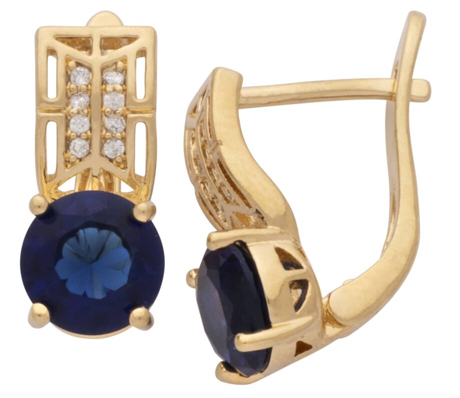 CZE-319 | CZ And Sapphire Earring