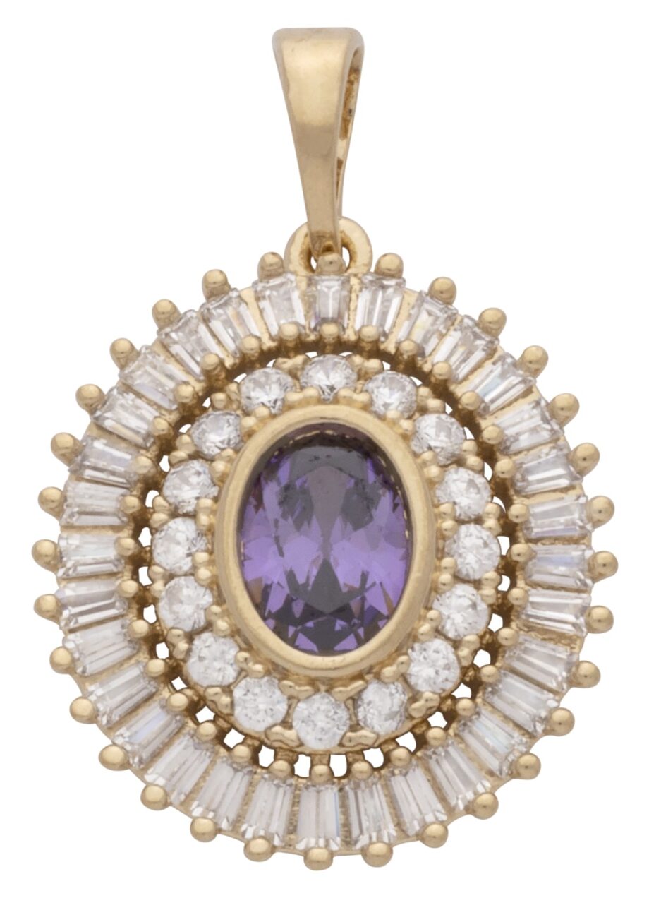 CZP-370 | CZ & Amethyst Charm
