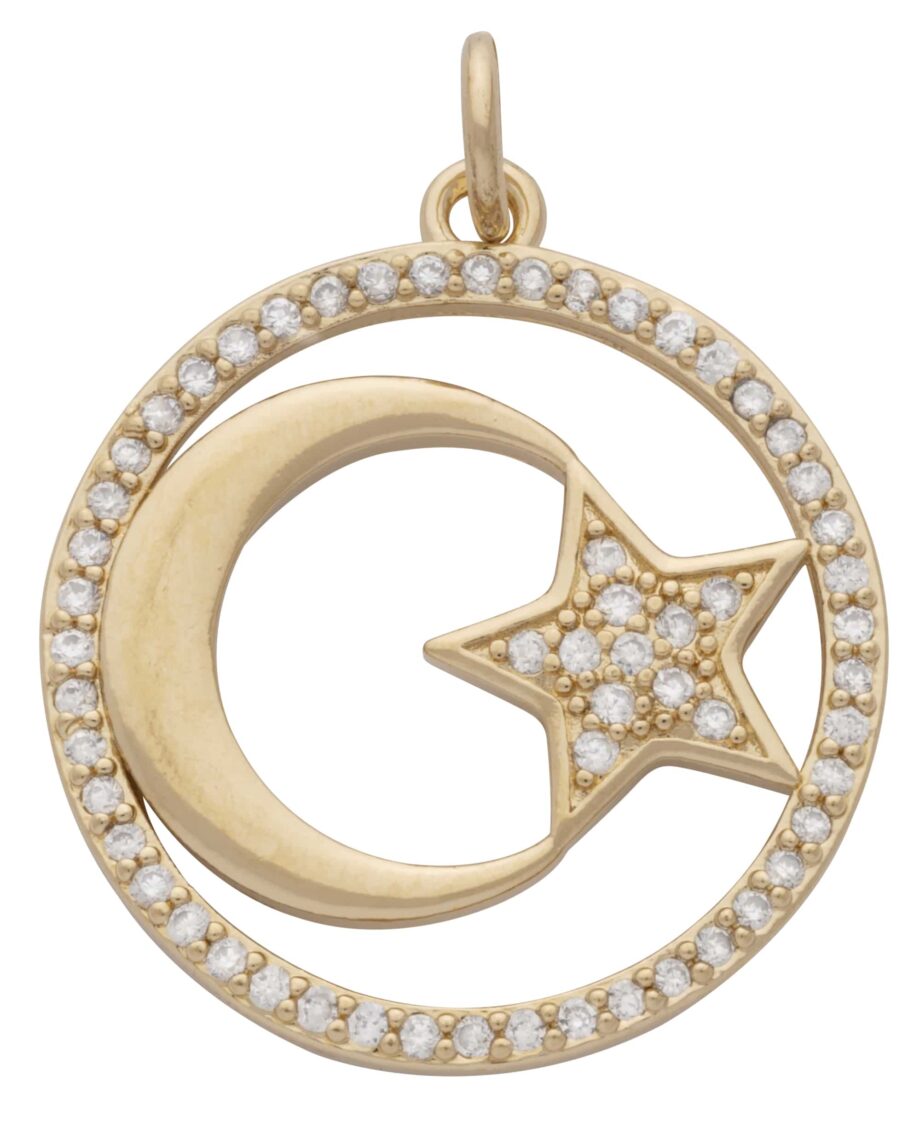 CZP-778 | CZ Moon and Star Charm