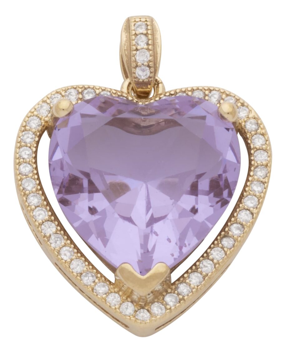 CZP-726-10 | CZ & Tourmaline Small Heart Pendant (October)