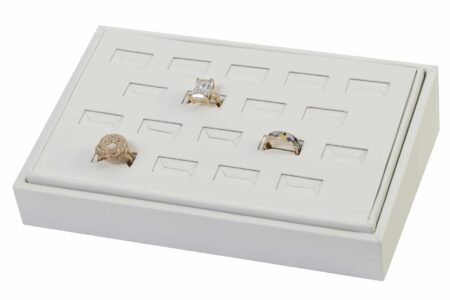 XD-019W | 35 Slot White Stackable Ring Tray