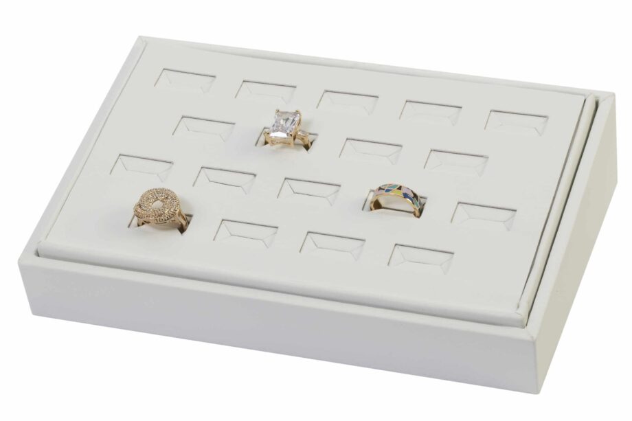 XD-019W | 35 Slot White Stackable Ring Tray