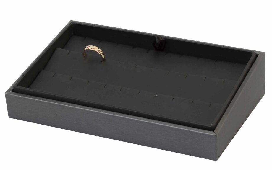 XD-018B | 8 Slot Black Stackable Bracelet Tray