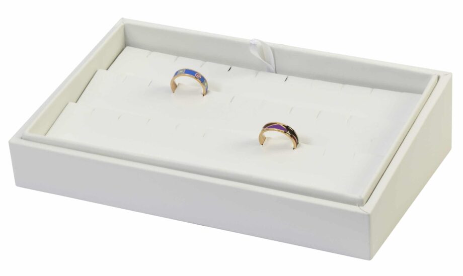 XD-018W | 8 Slot White Stackable Bracelet Tray