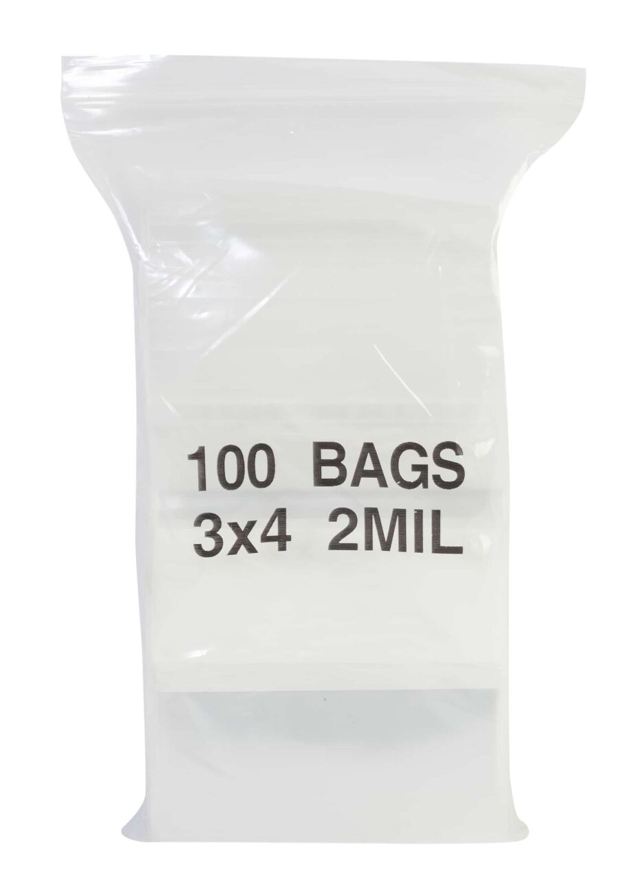 XD-089 | 3" x 4" White Block Plastic Bag (Pack of 100)