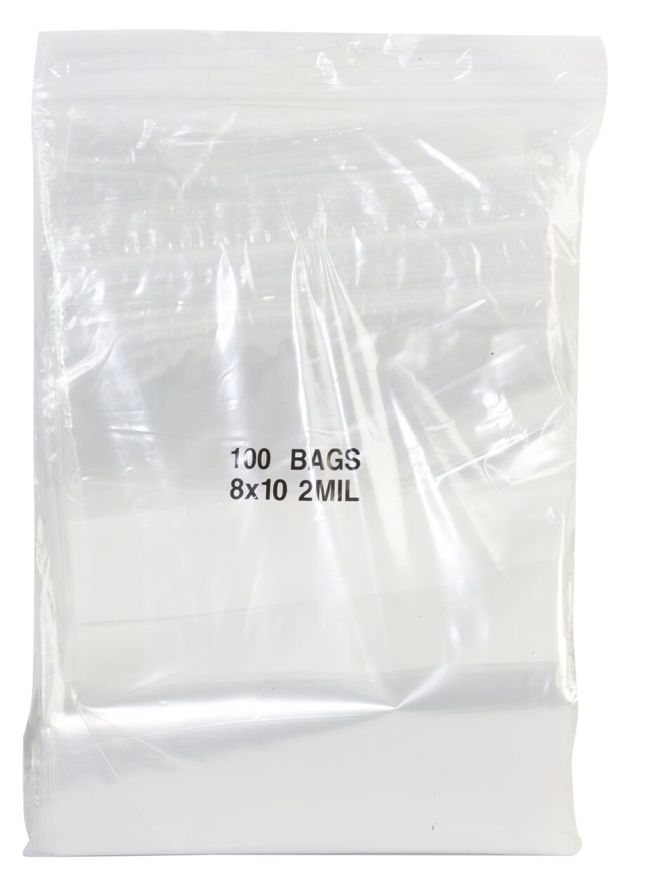 XD-092 | 8" x 10" White Block Plastic Bag (Pack of 100)