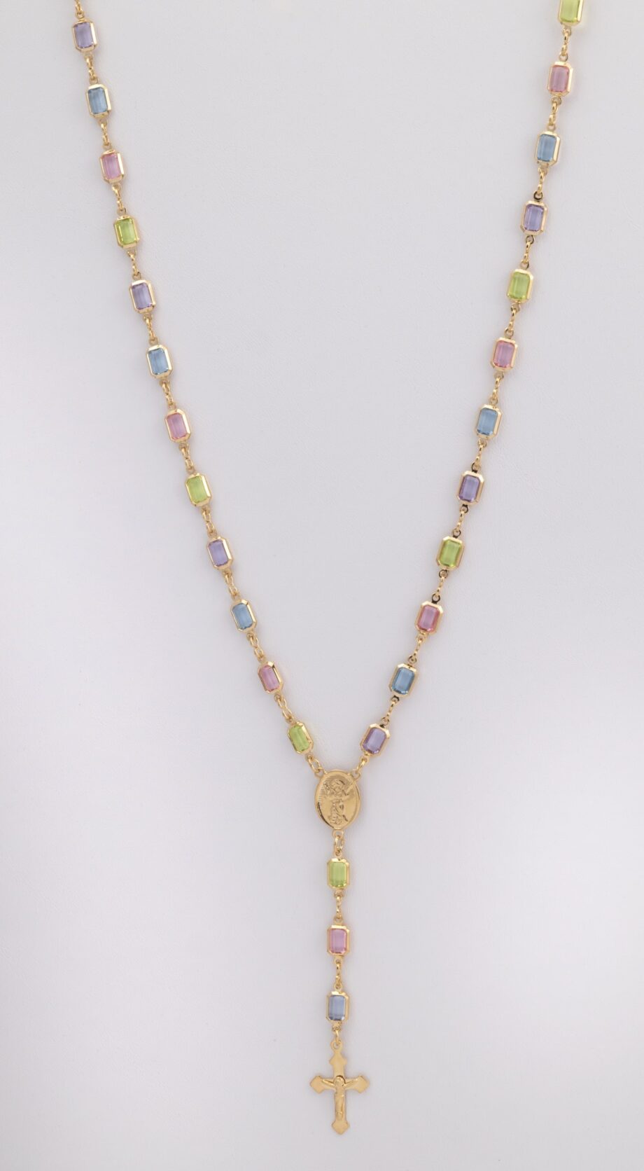 ROSE-29 | Rosary Pastel Rectangular Beads