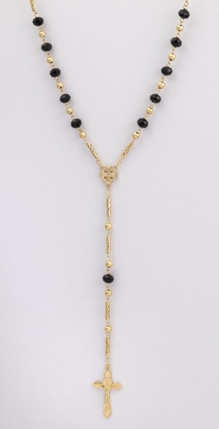 ROSE-39 | Rosary Gold Filigree and Black Bead - DISCONTINUED