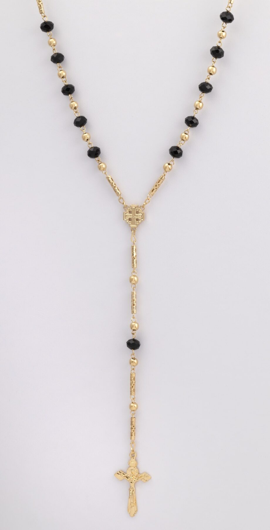ROSE-39 | Rosary Gold Filigree and Black Bead - DISCONTINUED