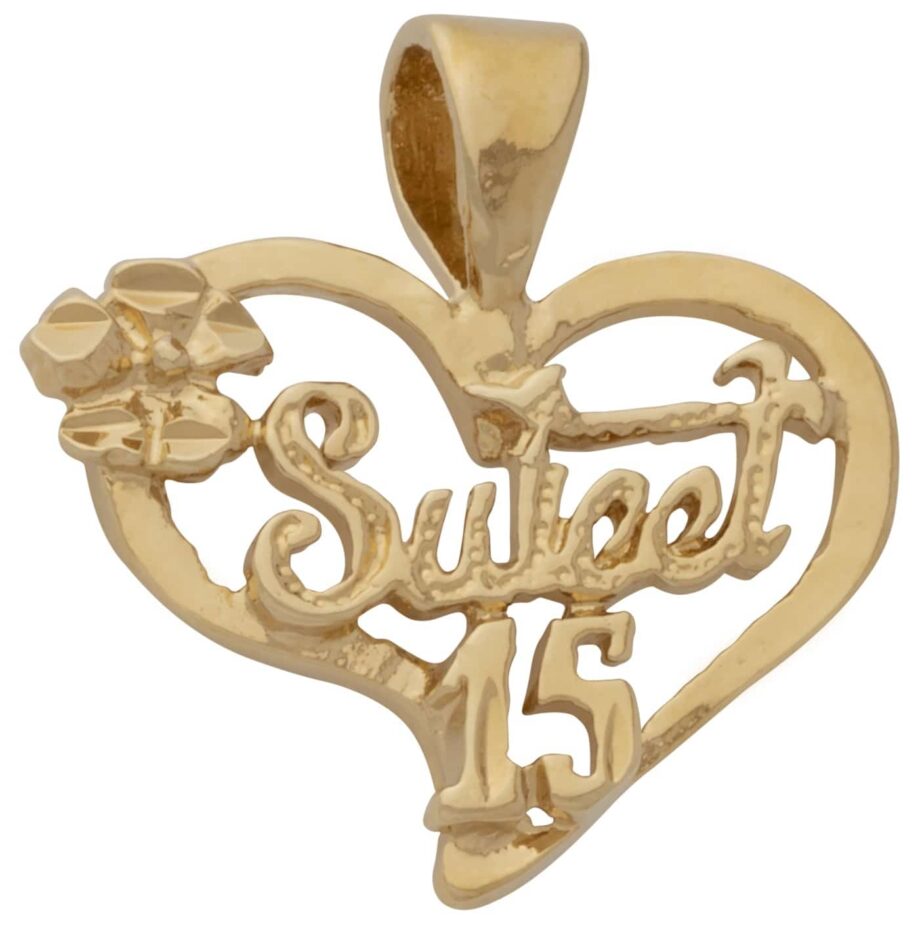 W-287 | Sweet 15 Heart with Flower Charm