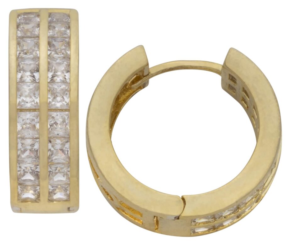 CZE-282 | Square CZ Hoop Earrings