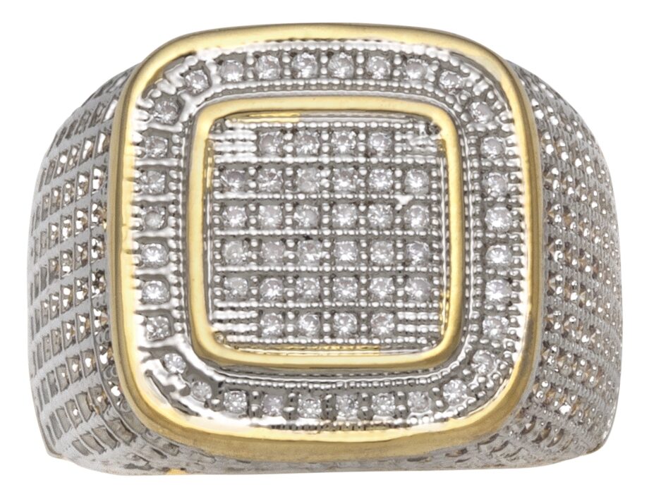 MN-119 | Men's Square-Framed Tiny Inset CZ Ring