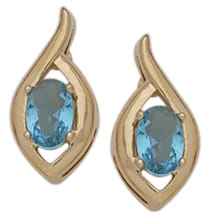 BSE-103 | CZ Oval Birthstone Earrings ~ March/Aquamarine