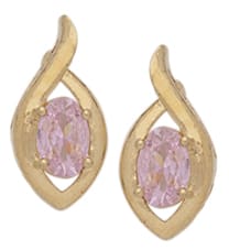 BSE-106 | CZ Oval Birthstone Earrings ~ June/Alexandrite
