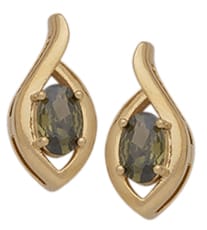 BSE-108 | CZ Oval Birthstone Earrings ~ August/Peridot