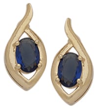 BSE-109 | CZ Oval Birthstone Earrings ~ September/Sapphire
