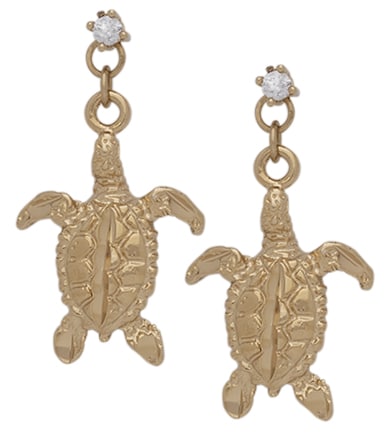 CZE-16 | CZ Dangling Sea Turtle Earrings