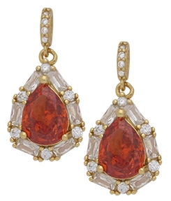 CZE-350 | CZ Dangling Birthstone Teardrop Earrings