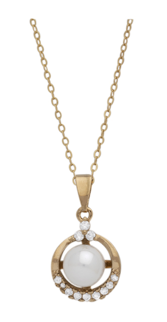 CZNK-18 | CZ Faux Pearl Necklace with Extender