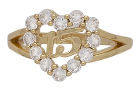 LR-144 | Ladies CZ Quinceañera / Sweet 15 Ring