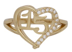 LR-146 | Ladies CZ Quinceañera / Sweet 15 Ring