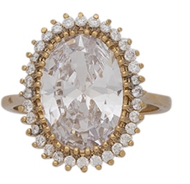 LR-68 | Ladies CZ Large Oval Stone Ring