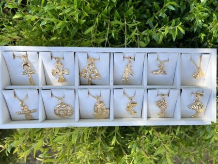 Egyptian - 12 Charms & Chains - With Display | Collection