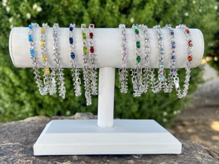 Oval Birthstone Bracelets - 12 Piece - With Display | Collection