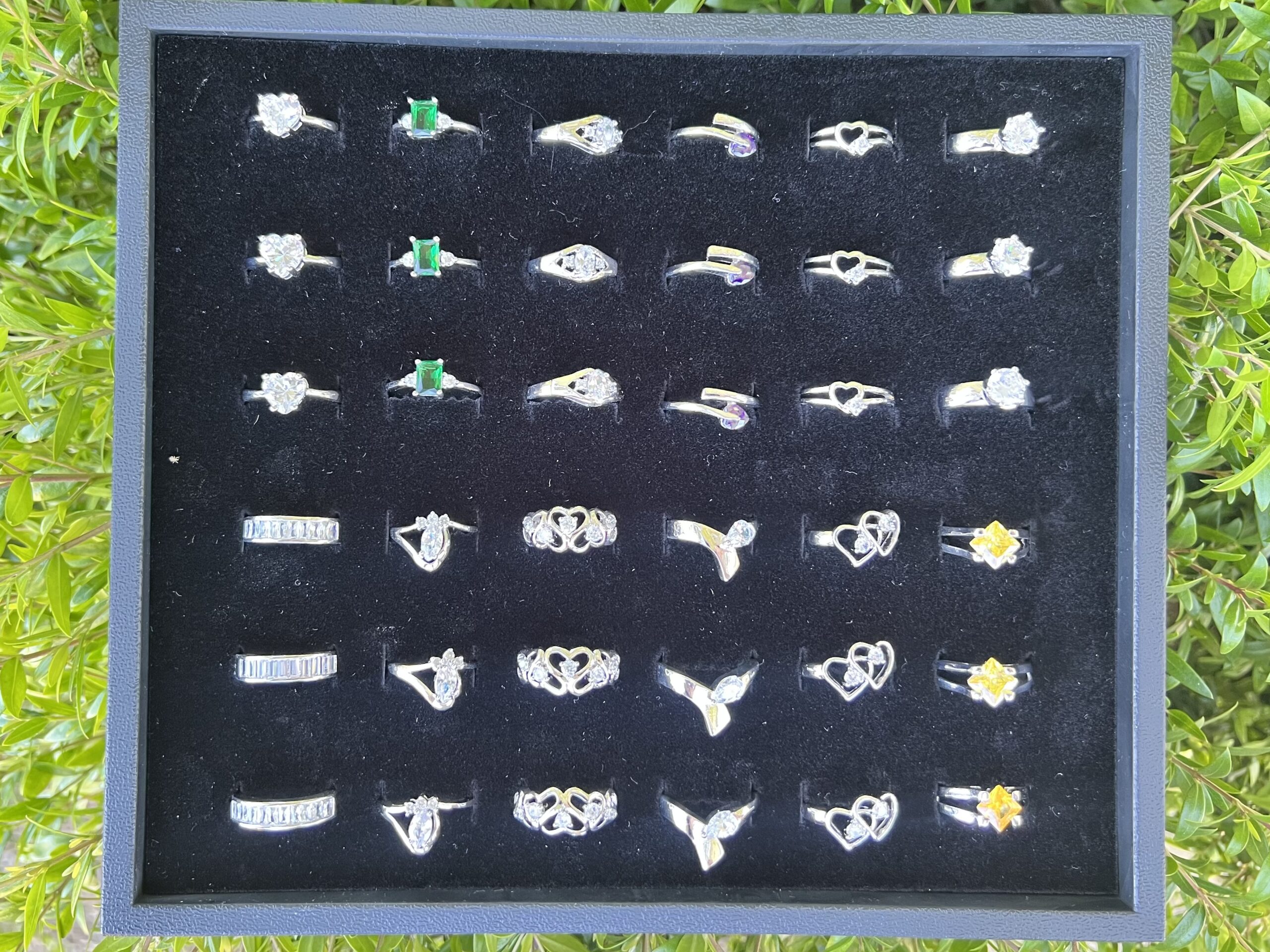 36 Ladies CZ Rings (12 Styles / 3 Sizes Each) with Display | Collection
