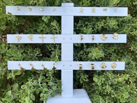 Stud Earrings - 12 Pair With Display